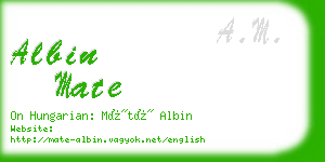 albin mate business card